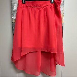 Elegant Pink High Low Skirt